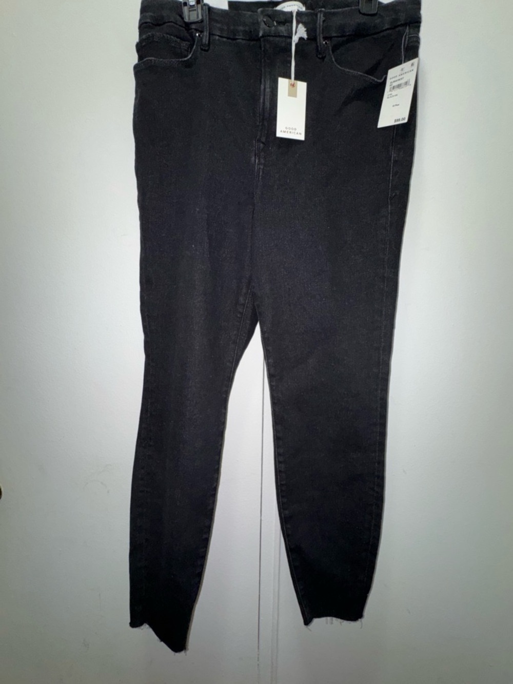NWT $99 Good American Good Legs Dark Grey Jeans Size 15